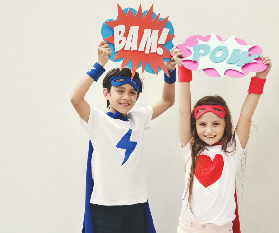 Superheroes Kids Costume Bubble Comic Concept
