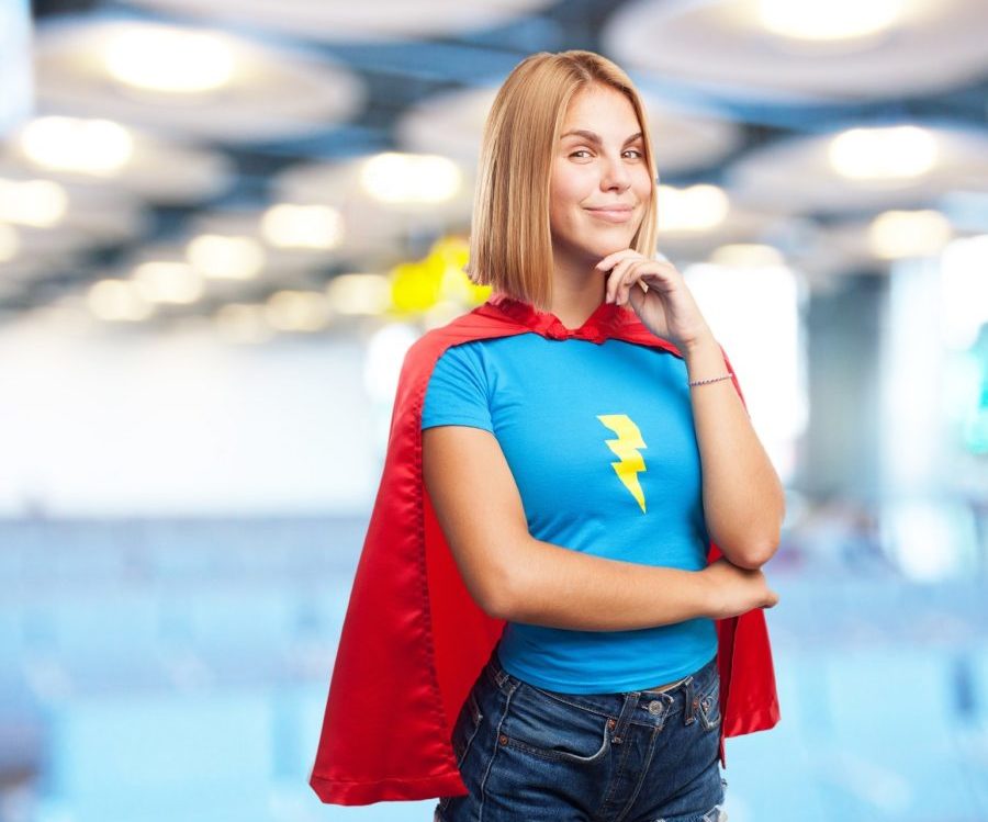 blond young heroin girl.happy expression